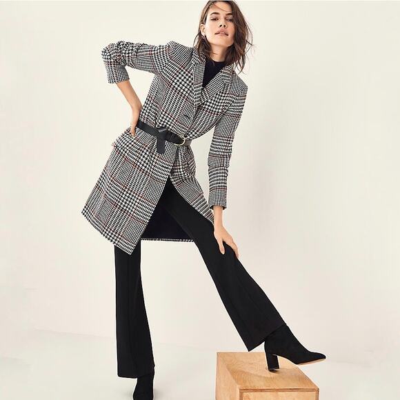 Ann Taylor Plaid Chesterfield Tweed Coat in houndstooth Size Medium NWT - Picture 16 of 16